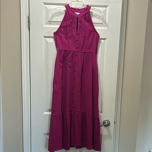 Time and Tru Halter Neck Fuchsia Maxi Dress